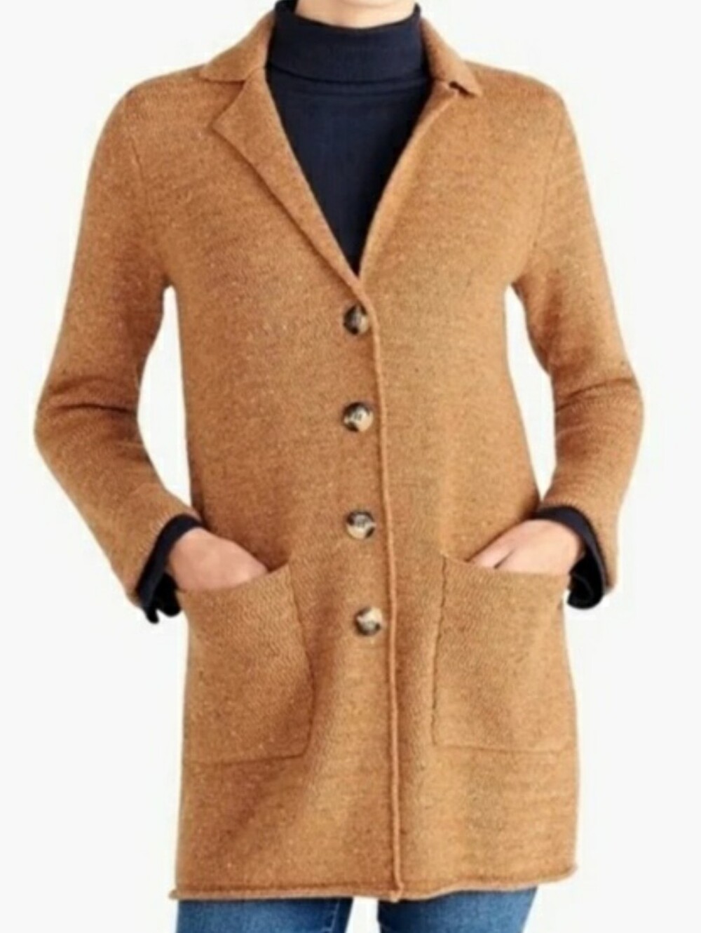 J. Crew Donegal sweater-coat In Heather Camel Donegal Size Small